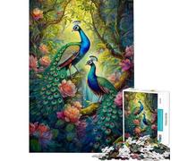 Puzzle per adulti da 1000 pezzi con due splendidi pavoni Un gioco interattivo un'opera d'arte compleanno e Natale (dimensioni 38x52cm)