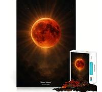 Puzzle per adulti da 1000 pezzi con eclissi di luna di sangue e bordi netti,gioco di costruzione che favorisce la concentrazione,divertimento a ritmo lento,regalo di Natale per il tempo libero 38x52cm