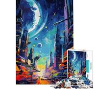 Puzzle per adulti da 1000 pezzi con edifici astratti di una città Puzzle per ragazzi rompicapo divertente e spiritoso un regalo perfetto per gli appassionati di videogiochi (dimensioni 50x75cm)