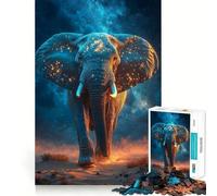 Puzzle per adulti da 1000 pezzi con elefante celeste in un paesaggio desertico,ritaglio di alta qualità,gioco creativo,divertimento per il tempo libero,decorazione artistica natalizia (38x26cm)