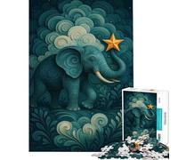 Puzzle per adulti da 1000 pezzi con elefante e stella in un paesaggio onirico Una sfida stimolante da completare per il divertimento di tutta la famiglia Gioco divertente per ragazzi dai 14 anni in su