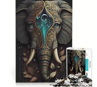 Puzzle per adulti da 1000 pezzi con elefante, gioco di immaginazione impossibile, rilassante e stimolante per l'intelletto, ideale come decorazione da scrivania 38x26cm