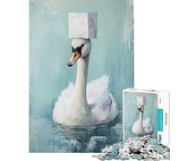 Puzzle per adulti da 1000 pezzi con elegante cappello a forma di cigno Puzzle per famiglie ideale per le vacanze in casa per passare il tempo in occasione di compleanni e Natale (dimensioni 50x75cm)