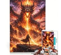 Puzzle per adulti da 1000 pezzi con epica battaglia contro il drago, un gioco pratico, divertente e spiritoso, da collezione per artisti, belle arti 50x75cm