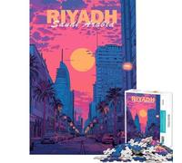 Puzzle per adulti da 1000 pezzi con estetica della città di Riyadh gioco pratico per adulti taglio di precisione compleanno e Natale (dimensioni 38x26cm)