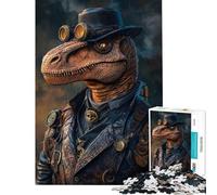 Puzzle per adulti da 1000 pezzi con fantastici dinosauri raptor steampunk una sfida stimolante da completare giocattolo educativo fai-da-te per ragazzi dai 14 anni in su (38x52cm)