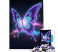 Puzzle per adulti da 1000 pezzi con farfalla al neon nello spazio Giochi divertenti e coinvolgenti per coltivare la pazienza Ottimo regalo per gli amanti dei giochi Assemblaggio del disegno (38x52cm)