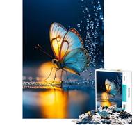 Puzzle per adulti da 1000 pezzi con farfalla e gocce d'acqua Gioco pratico e coinvolgente per sviluppare la pazienza Regalo di compleanno antistress (dimensioni 75x50cm)