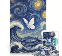 Puzzle per adulti da 1000 pezzi con farfalla in stile dipinto di Van Gogh, gioco pratico, attività divertente da fare a casa, per rafforzare l'amore tra le coppie, 50x75cm