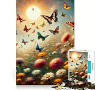 Puzzle per adulti da 1000 pezzi con farfalle e fiori selvatici in una giornata primaverile Gioco divertente e stimolante per la concentrazione,ideale per momenti di relax e come regalo di compleanno