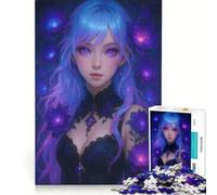Puzzle per adulti da 1000 pezzi con fata in fiore viola gioco pratico per le vacanze a casa per passare il tempo e rafforzare l'amore tra le coppie 38x52cm