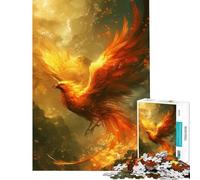 Puzzle per adulti da 1000 pezzi con fenice e fuoco gioco educativo e stimolante per tutta la famiglia ideale come idea regalo (dimensioni 38x52cm)
