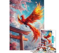 Puzzle per adulti da 1000 pezzi con fenici e cancello Torii puzzle per ragazzi gioco per famiglie divertente e spiritoso regalo di compleanno e unico (dimensioni 38x26cm)