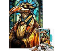 Puzzle per adulti da 1000 pezzi con figura di uccello in vetro colorato puzzle per ragazzi giochi rilassanti regalo per donne compleanno e regali unici (dimensioni 50x75cm)