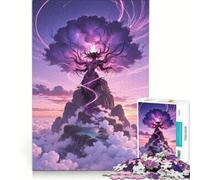Puzzle per adulti da 1000 pezzi con figura mistica sulla cima di una montagna antistress da assemblare compleanno e Natale 50x75cm