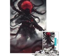 Puzzle per adulti da 1000 pezzi con figura scura e fucile gioco educativo giocattolo didattico regalo di Babbo Natale segreto migliora la memoria (dimensioni 38x26cm)