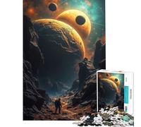 Puzzle per adulti da 1000 pezzi con figura solitaria in un paesaggio alieno gioco educativo e stimolante ideale per il relax e il miglioramento della memoria perfetto come regalo di compleanno