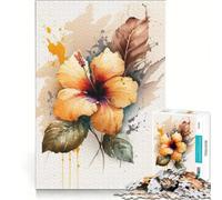 Puzzle per adulti da 1000 pezzi con fiori ad acquerello, gioco impossibile, migliora la memoria, con pezzi di forma casuale completamente ad incastro 38x52cm