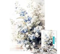 Puzzle per adulti da 1000 pezzi con fiori blu e bianchi non ti scordar di me giochi rilassanti sfida per l'intelligenza e la mente giocattoli che creano dipendenza un'ottima idea regalo attività