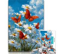 Puzzle per adulti da 1000 pezzi con fiori di campo e farfalle puzzle per adolescenti ideali come regalo per tutta la famiglia dai 14 anni in su 75x50cm