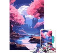 Puzzle per adulti da 1000 pezzi con fiori di ciliegio arte giapponese giochi educativi giocattoli educativi regali per il Secret Santa analisi e logica (dimensioni 38x26cm)