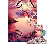 Puzzle per adulti da 1000 pezzi con fiori di ciliegio arte giapponese puzzle per ragazzi giochi rilassanti analisi e logica regali di Natale e compleanno (dimensioni 38x52cm)