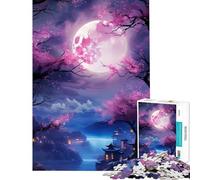Puzzle per adulti da 1000 pezzi con fiori di ciliegio e luna gioco rompicapo giocattolo intellettuale ottimo regalo per chi ama giocare e migliorare la memoria (dimensioni 38x52cm)