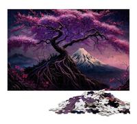 Puzzle per adulti da 1000 pezzi con fiori di ciliegio e Monte Fuji, ideale per il divertimento in famiglia, il relax e come regalo per le feste, 50x75CM / 19,68x29,52 pollici.