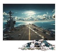 Puzzle per adulti da 1000 pezzi con flotta aliena sopra la portaerei, puzzle in legno per adulti, gioco educativo, sfida giocattolo, 1000 pezzi (75x50 cm)