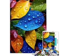 Puzzle per adulti da 1000 pezzi con foglie colorate e gocce d'acqua ideale per compleanni e Natale Gioco educativo di analisi e logica per ragazzi dai 14 anni in su (50x75cm)