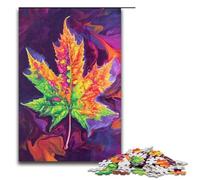 Puzzle per adulti da 1000 pezzi con foglie d'acero psichedeliche colorate regalo di compleanno per ragazzi dai 14 anni in su 1000 pezzi (75x50 cm)