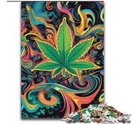 Puzzle per adulti da 1000 pezzi con foglie di cannabis, per adolescenti, per serate di giochi in famiglia, idea regalo stimolante per la mente, 50x75cm