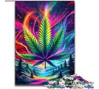 Puzzle per adulti da 1000 pezzi con foglie psichedeliche colorate, ideale come regalo per adolescenti, coppie e amici per compleanni e Natale, 50x75cm