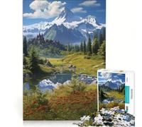 Puzzle per adulti da 1000 pezzi con fortezza nascosta e paesaggio suggestivo gioco interattivo attività per famiglie lista dei desideri con Babbo Natale 38x26cm