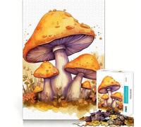 Puzzle per adulti da 1000 pezzi con funghi ad acquerello,gioco di logica,taglio di precisione,bordi lisci,regalo perfetto per riunioni di famiglia (38x52cm)