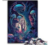 Puzzle per adulti da 1000 pezzi con funghi psichedelici in legno, attività divertente per la casa, 50x75cm, coinvolgente attività per la serata di gioco in famiglia