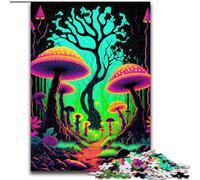 Puzzle per adulti da 1000 pezzi con funghi psichedelici in legno, idea regalo unica per la casa fai da te, 50x75cm, per feste di compleanno per uomini e donne