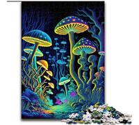Puzzle per adulti da 1000 pezzi con funghi psichedelici in legno, perfetto per decorare la casa o l'ufficio, regalo di Natale ideale, 50x75cm, gioco interattivo per famiglie