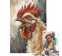 Puzzle per adulti da 1000 pezzi con gallo che canta disegno digitale giochi per famiglie regali per donne divertimento a casa (dimensioni 38x26cm)