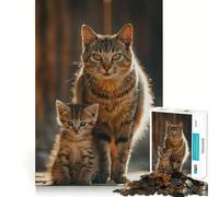 Puzzle per adulti da 1000 pezzi con gatti e animali della famiglia,gioco di precisione,giocattolo stimolante per la mente,gioco libero,regalo di compleanno (38x52cm)