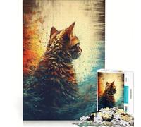 Puzzle per adulti da 1000 pezzi con gatti e natura, antistress, taglio di precisione, collezione per artisti, belle arti 38x52cm