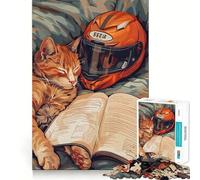 Puzzle per adulti da 1000 pezzi con gatti,libri e biciclette,Booktok,gioco di precisione,giocattolo intelligente per stimolare la mente,gioco libero,regalo di compleanno (38x26cm)