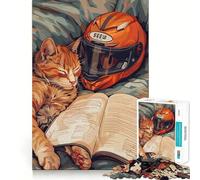Puzzle per adulti da 1000 pezzi con gatti,libri e biciclette,Booktok Premium Cut,divertente,logico,gioco facile,decorazione natalizia da parete (38x52cm)