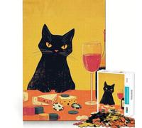 Puzzle per adulti da 1000 pezzi con gatto arrabbiato al tavolo da poker,sfida mentale,taglio preciso,allineamento perfetto,divertimento per tutta la famiglia (38x26cm)