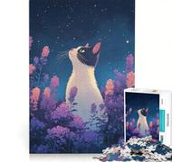 Puzzle per adulti da 1000 pezzi con gatto che guarda le stelle, gioco interattivo, attività divertenti da fare a casa, ottimo regalo per gli appassionati di videogiochi 50x75cm
