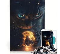 Puzzle per adulti da 1000 pezzi con gatto che tiene la Terra, gioco per famiglie, migliora la memoria, adatto come decorazione da scrivania 38x26cm