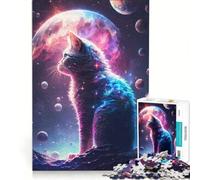 Puzzle per adulti da 1000 pezzi con gatto cosmico, gioco rilassante, ideale per passare il tempo durante le vacanze, un regalo perfetto per gli appassionati di videogiochi 38x52cm