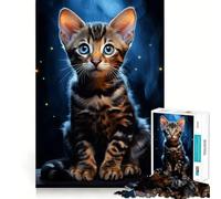 Puzzle per adulti da 1000 pezzi con gatto del Bengala,design Premium Edge Art Logic Puzzle,gioco di logica e svago,ideale per Natale (38x52cm)