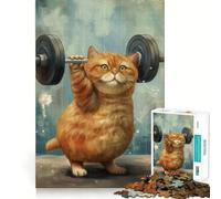 Puzzle per adulti da 1000 pezzi con gatto,divertente,per addestramento,resistente,di alta qualità,con logica e gioco facile,ideale per Natale e decorazioni murali (50x75cm)