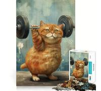 Puzzle per adulti da 1000 pezzi con gatto,divertente,per addestramento,resistente,di alta qualità,con logica e gioco facile,ideale per decorazioni natalizie da parete (38x26cm)